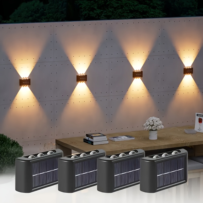Outdoor Lighting Fixtures - LEDソーラーライト 屋外防水 ソーラーウォールランプ 上下発光 ガーデンフェンス装飾用 ソーラー式ウォールランプ