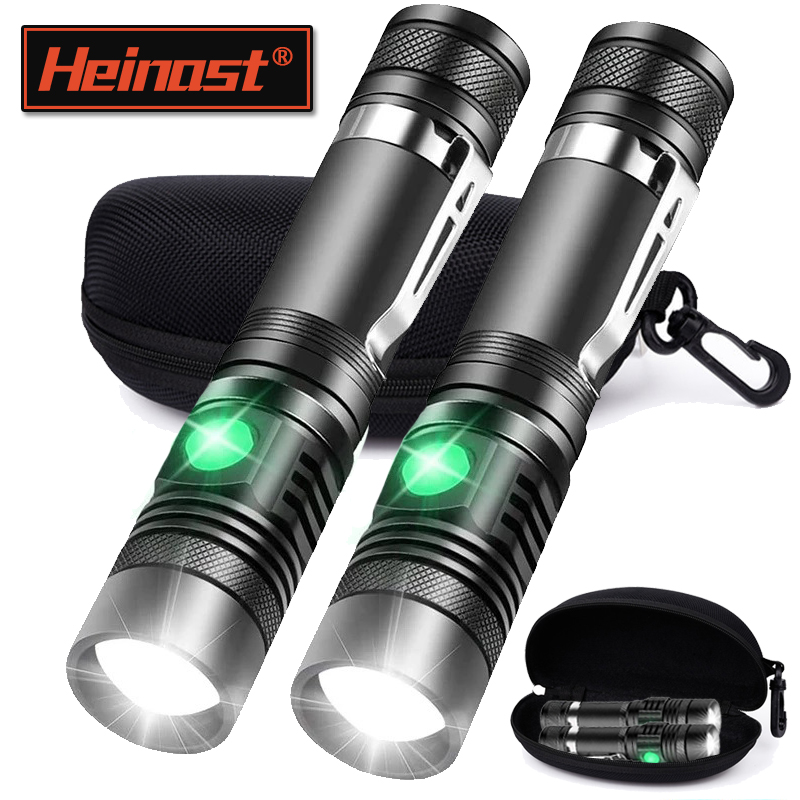 Outdoor Lighting Fixtures - 充電式 T6 ハンドヘルド懐中電灯使用 18650 ズームトーチポータブルキャップクランプヘッドランプペンクリップ作業灯屋外懐中電灯