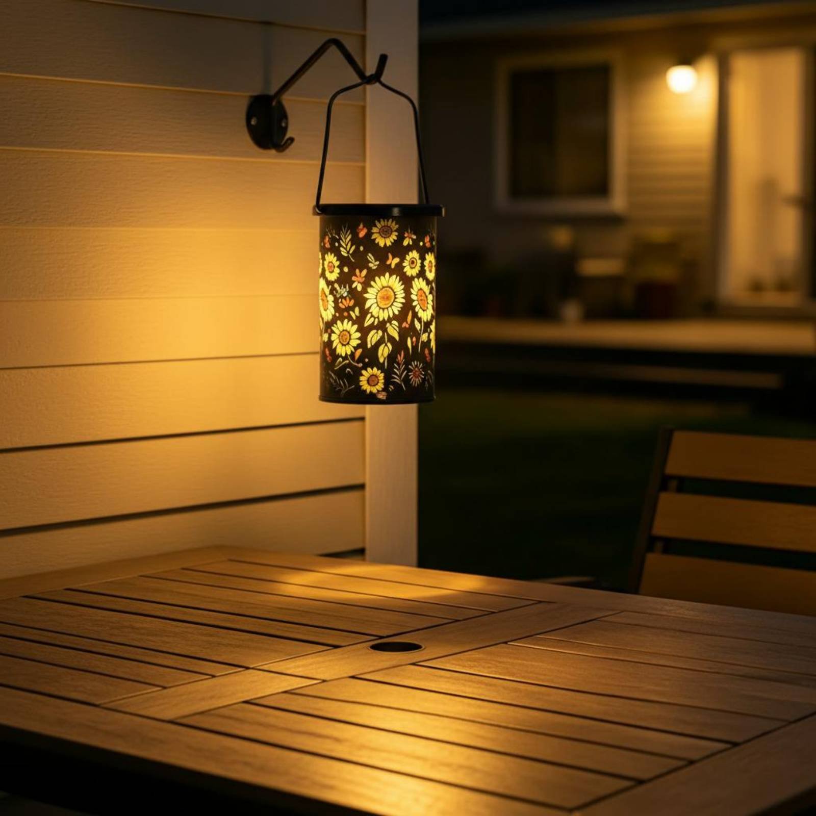 Hanging Outdoor Lighting - 花柄ランタン ヴィンテージデザイン 吊り下げ式ソーラーランタン エッチングソーラーランプ LED屋外照明 パティオ用装飾カットアウトパターン