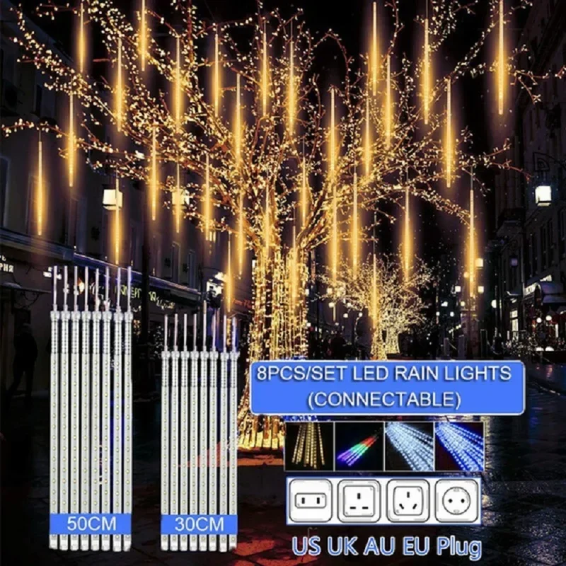 Outdoor Lighting Youtube - 30 センチメートル/50 センチメートル防水流星雨雨 8 チューブ LED