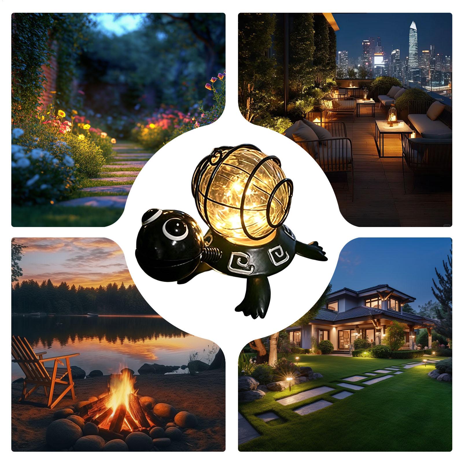 Outdoor Lighting Yard Decoration - カメ型ソーラーライト 屋外ガーデン 防水装飾ライト フィギュア 自動ソーラーガーデンランプ 庭