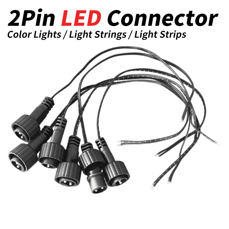 Outdoor Lighting Connectors - 2ピンLEDコネクタ、25cmワイヤー付き、ソーラーストリングライト用、1A 0.25平方mm、IP65屋外防水延長ケーブル、ソーラーパネル用