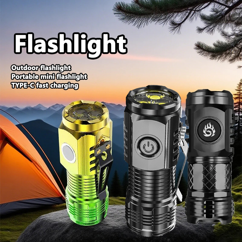 Outdoor Lighting Fixtures - 超高輝度ミニ LED 懐中電灯トーチ充電式釣り照明ランタン強力な屋外キャンプランプ子供の懐中電灯
