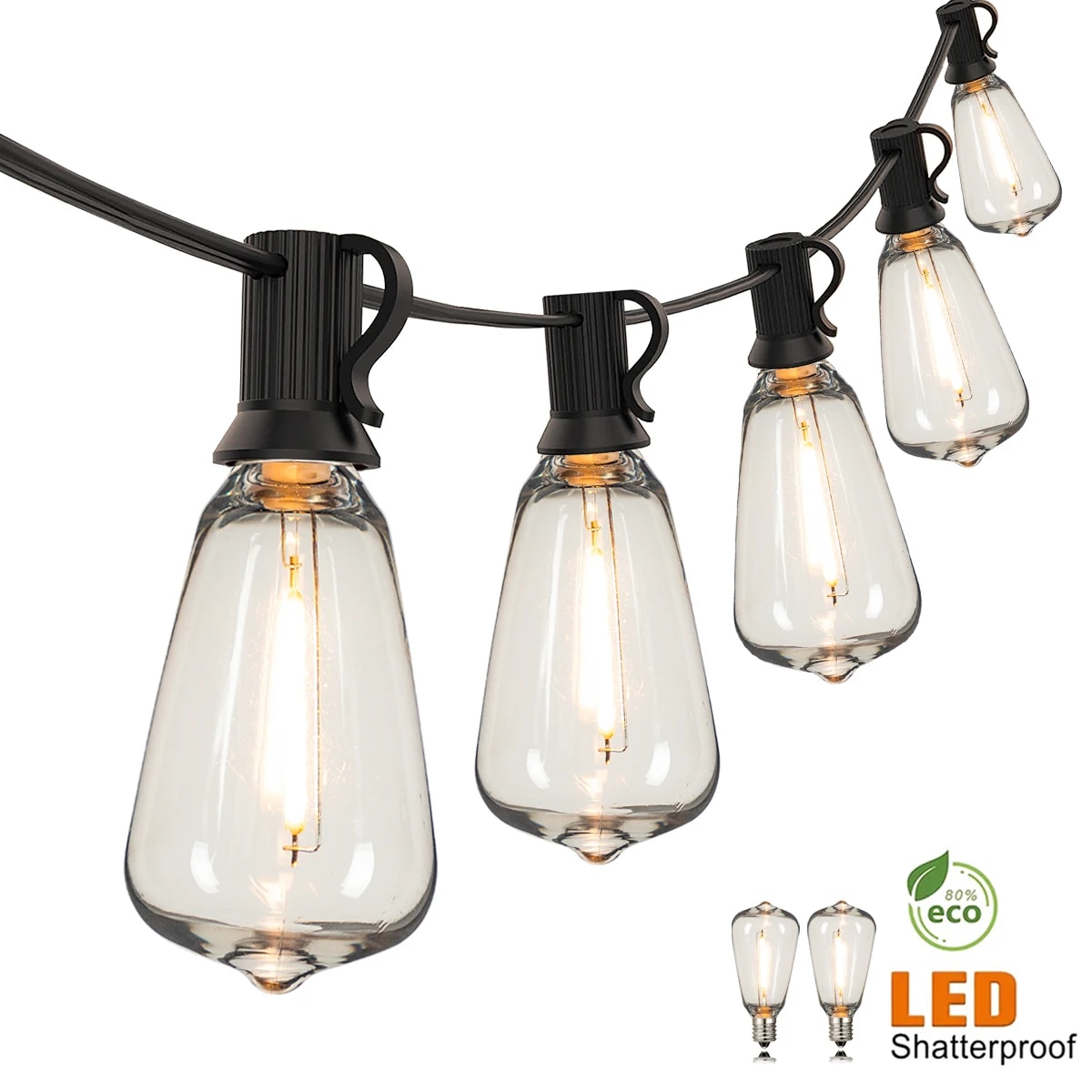 Outdoor Lighting Connectors - 110V USプラグ ST38 ストリングライト 屋外用ガーランド 接続可能