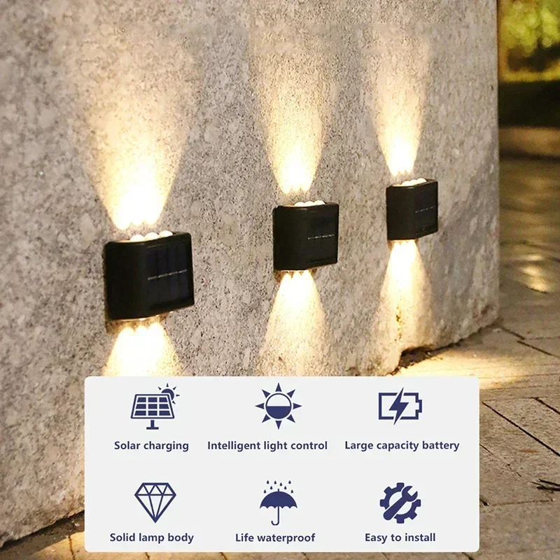 LEDソーラーライト 屋外防水 ソーラーウォールランプ 上下 - Outdoor Lighting Fixtures のレビューと価格