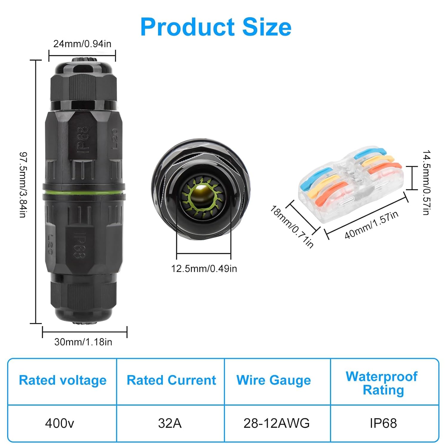 IP68防水ケーブルコネクタ クイック接続 2入力2出力 2 - Outdoor Lighting Connectors のレビューと価格