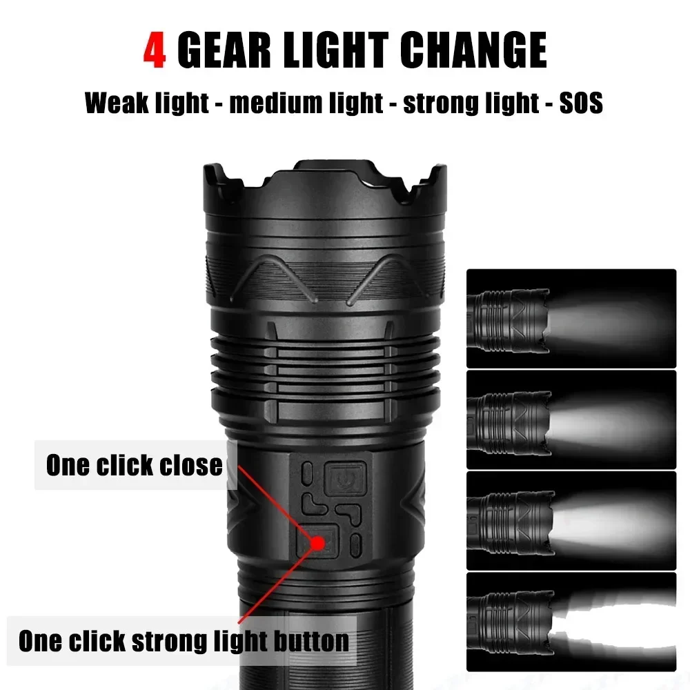 99000000LM 超高輝度 LED 懐中電灯 100W  - Outdoor Lighting Fixtures のレビューと価格