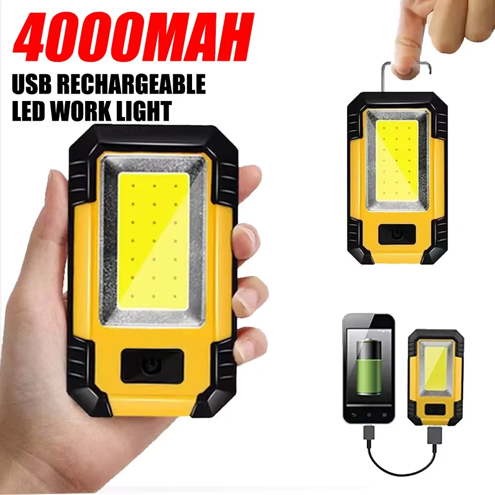 充電式 4000mAh 作業灯 超高輝度 COB フラッシュ - Outdoor Lighting Fixtures のレビューと価格