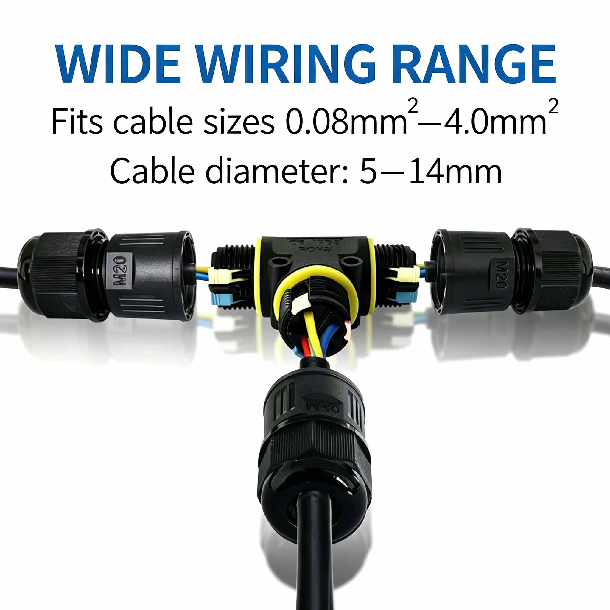 IP68防水T型ケーブルコネクタ3方向分岐屋外耐雨配線端子L - Outdoor Lighting Connectors のレビューと価格