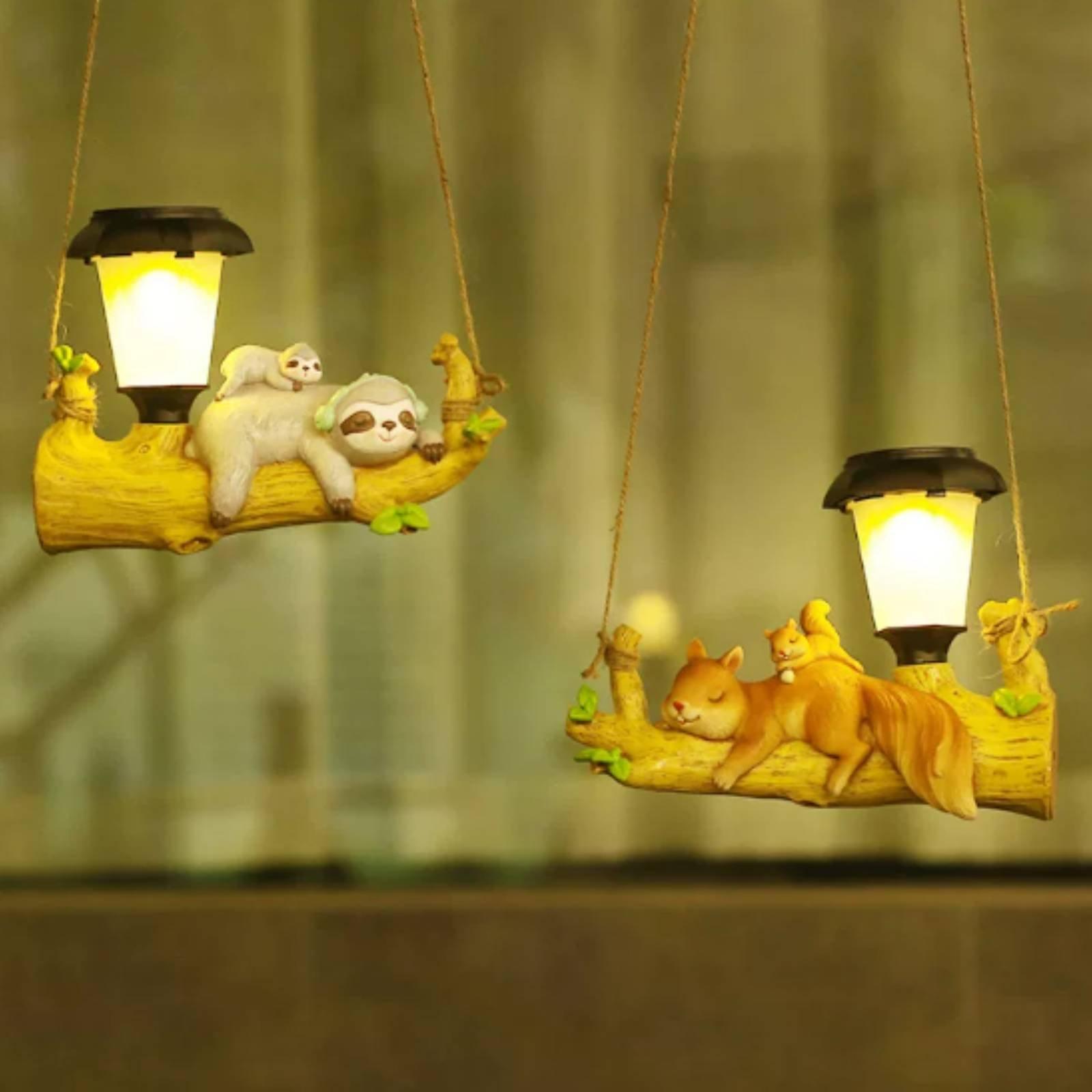 樹脂製ソーラー屋外吊り下げライト動物モチーフ防水ガーデンラン - Outdoor Lighting Yard Decoration のレビューと価格
