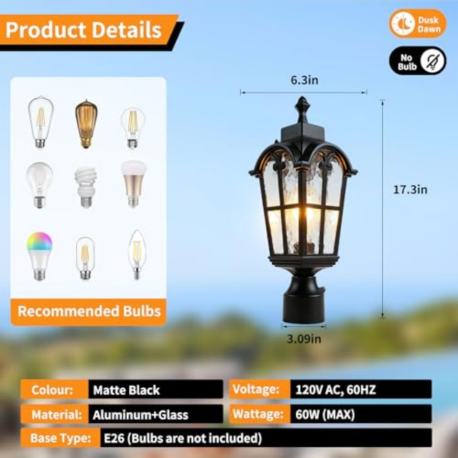センサー屋外ポストライト防水ポストライト器具屋外防錆防水エク - Outdoor Lighting Fixtures のレビューと価格