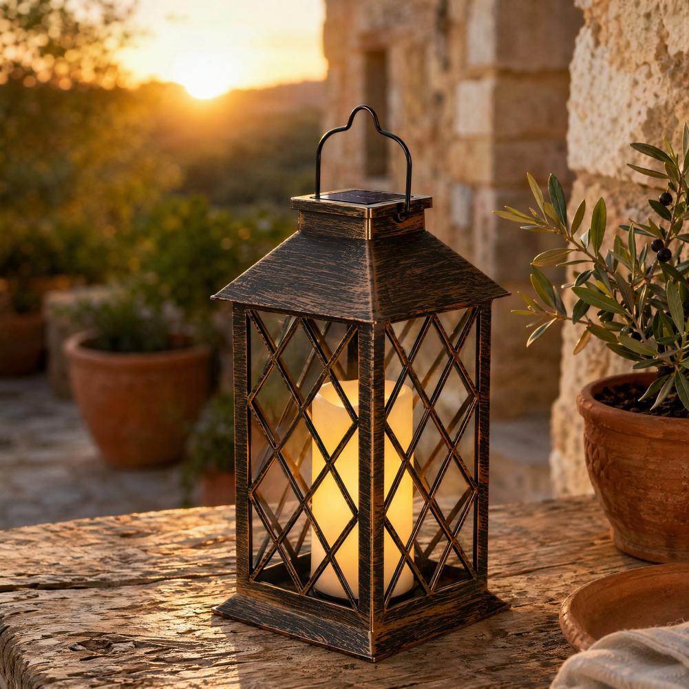 レトロソーラーランタン、屋外ソーラーキャンドルランタン、吊り - Outdoor Lighting Yard Decoration のレビューと価格