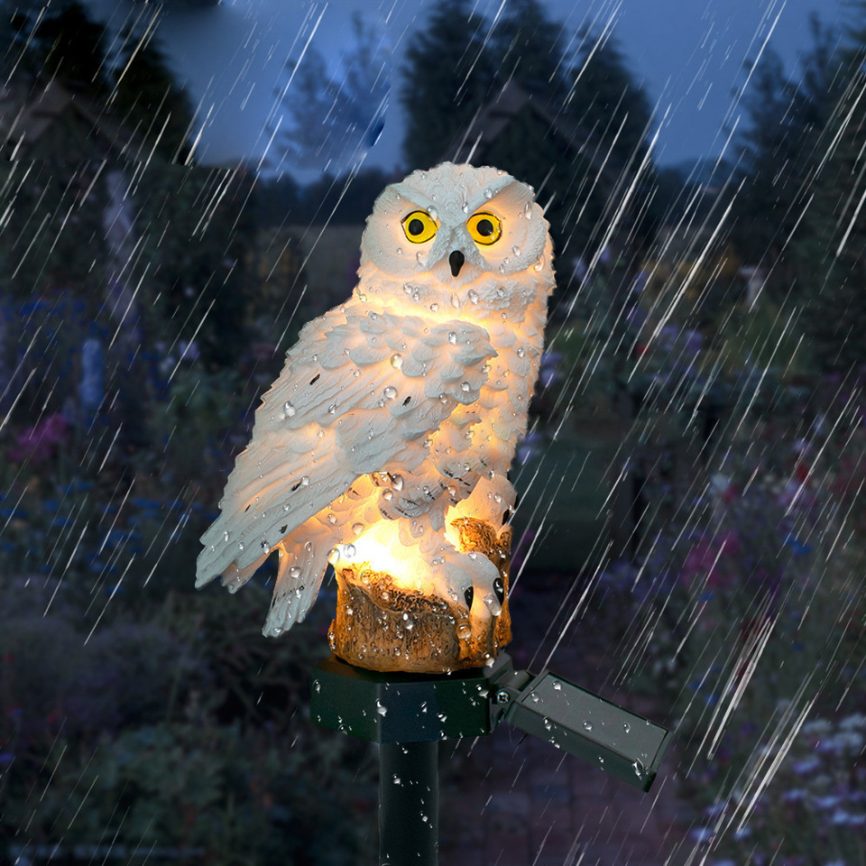 ソーラーフクロウ像ガーデンライトLED防水屋外装飾、庭やパテ - Outdoor Lighting Fixtures のレビューと価格