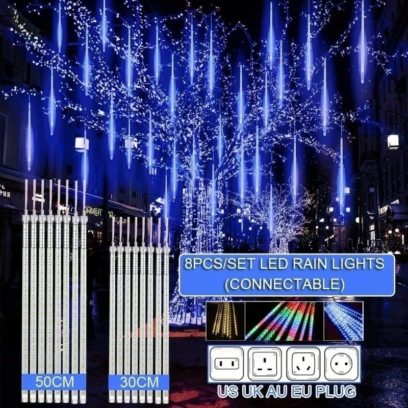 30 センチメートル/50 センチメートル防水流星雨雨 8  - Outdoor Lighting Youtube のレビューと価格