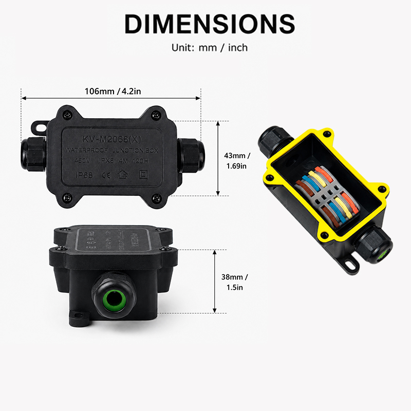 IP68防水ジャンクションボックス 2/3/4ウェイ 4極電 - Outdoor Lighting Connectors のレビューと価格