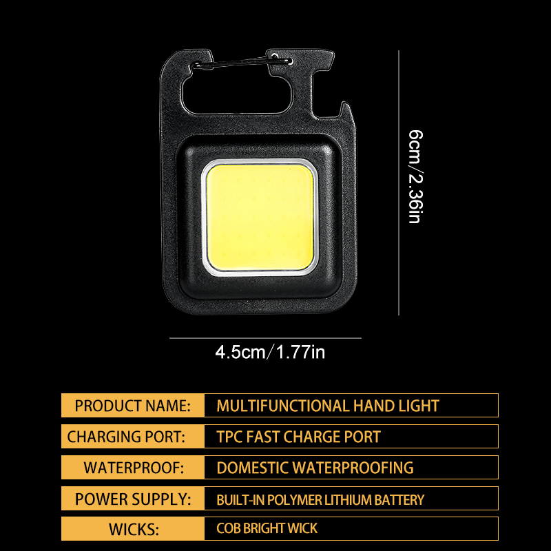 超高輝度で便利な携帯用ミニCOBキーホルダー懐中電灯、充電式 - Outdoor Lighting Fixtures のレビューと価格