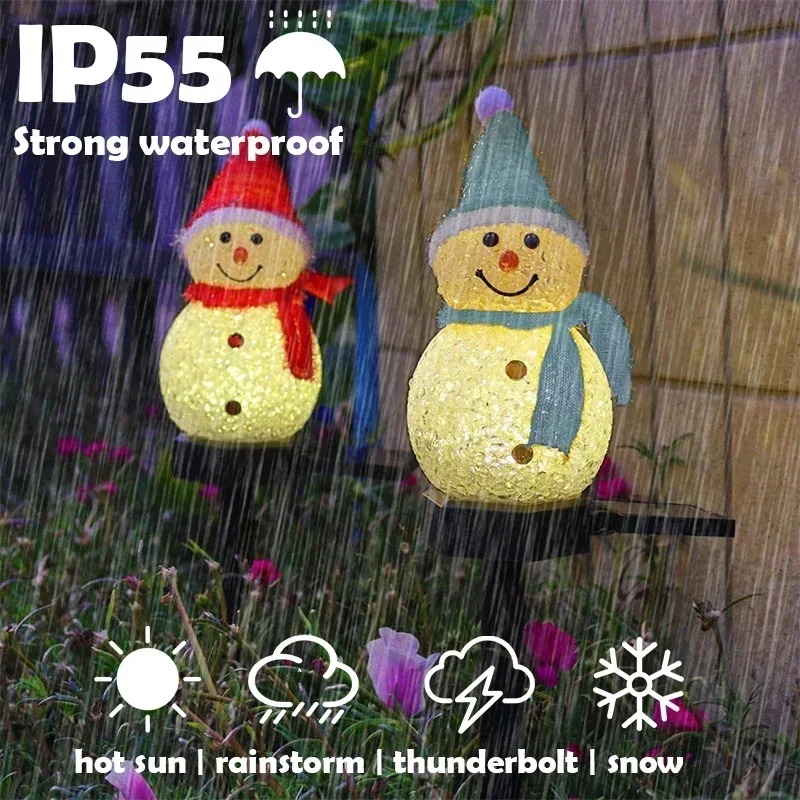 クリスマス雪だるまソーラーガーデンライト LED 防水屋外庭 - Outdoor Lighting Yard Decoration のレビューと価格